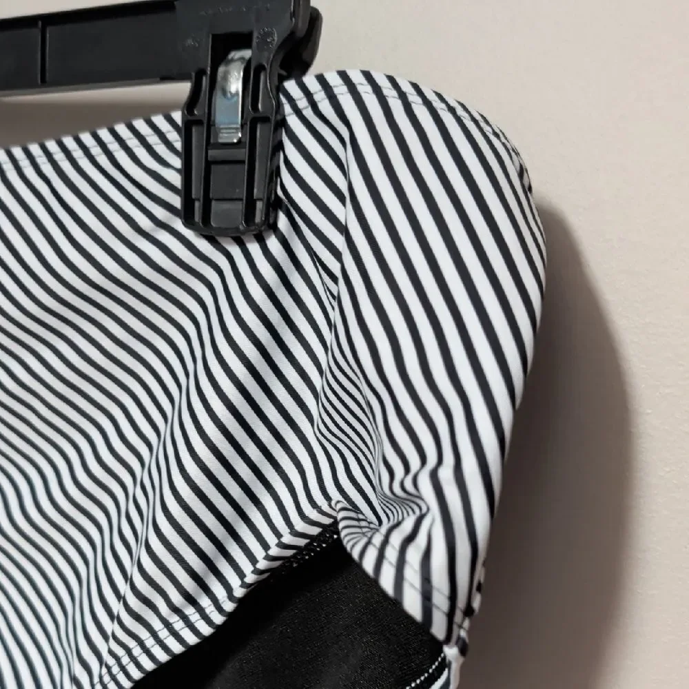 Striped Black and White Bikini Bottoms